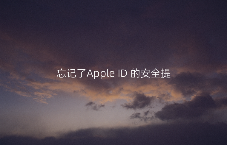 忘记了Apple ID 的安全提示问题答案怎么办?